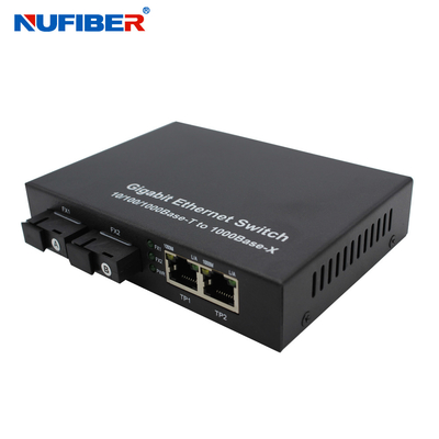 FCC Certificated 1000M Fiber Ethernet Switch With 2 Rj45 2 Fiber Port