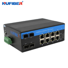 Managed Industrial Switch with 8*10/100/1000M UTP+4*1000M SFP port DIN-Rail,Support SNMP WEB