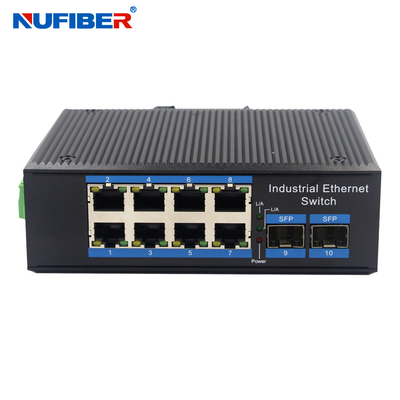 8 Ports POE Industrial Network Switch 2SFP 10 / 100 / 1000Mbps Full Gigabit Ethernet