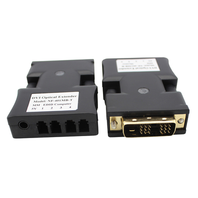 4 Core MMF DVI To Fiber Converter 500m LC EDID To Optic DC5V 1A