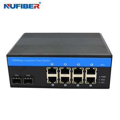 FCC Managed 8 Port Switch With 2 Sfp DIN Rail Mount Support Link Monitoring