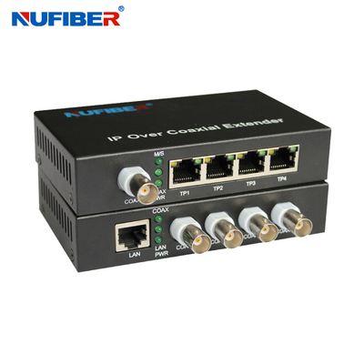 4 BNC Port 1 RJ45 Ethernet Coax Extender 2km Superior Isolation