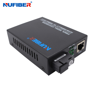Nufiber Gigabit Media Converter 10/100/1000M Simplex Single Mode 1310nm / 1550nm SC